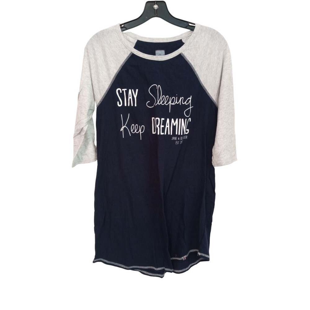 Jane and Bleecker Stay‎ Sleeping Keep dreaming navy blue long night shirt